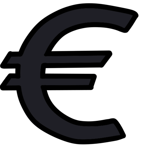 A black euro symbol.